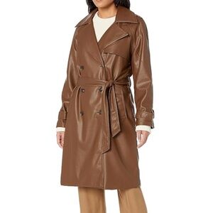 Steve Madden Brown Leather Trench Coat